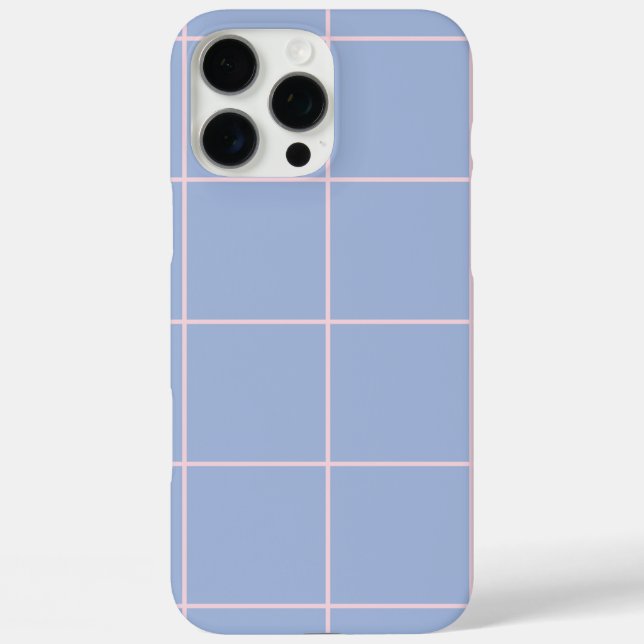 Soft Blue & Pink Grid Pattern Case-Mate iPhone Case (Back)