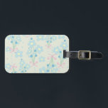 Soft Blue & Pink Harmony Luggage Tag<br><div class="desc">A harmonious blend of soft blue flowers with pale yellow centers,  tied with sweet pink bows,  arranged in varying sizes. The delicate bouquets are beautifully interspersed across a gentle,  pastel greenish-yellow background,  radiating a feeling of calmness and sweet simplicity.</div>