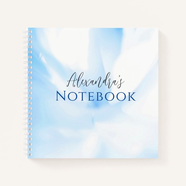 Soft Blue Print Spiral Notebook (Front)