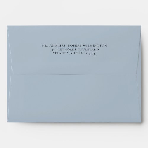 Soft Blue Simple White 5 x 7 Return Address Envelope