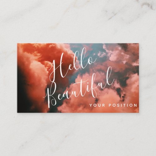 Soft Blue Sky  Pink Clouds Business Card