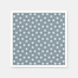 Soft Blue Starburst on Slate Grey Pattern Napkins