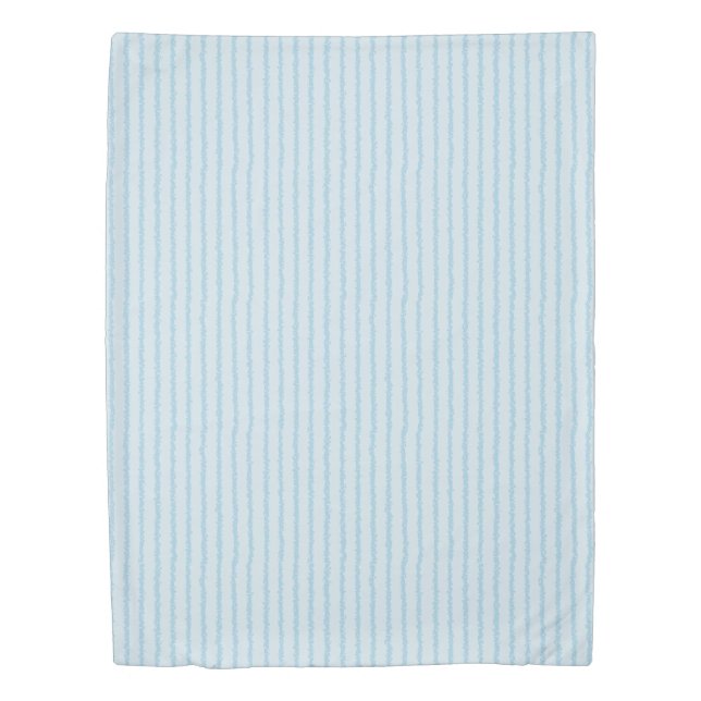 Soft Blue Vertical Stripe Duvet Cover (Front)