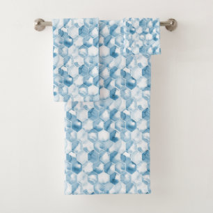 Soft Blue Watercolor Canotype Pattern Bath Towel Set
