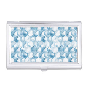 Soft Blue Watercolor Canotype Pattern Business Card Case