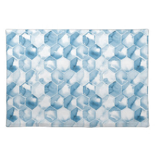 Soft Blue Watercolor Canotype Pattern Cloth Placemat