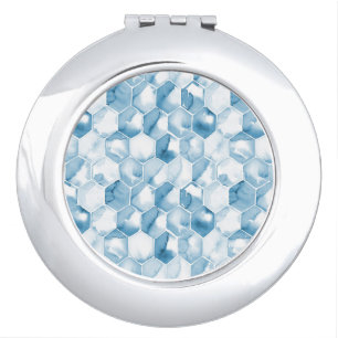 Soft Blue Watercolor Canotype Pattern Compact Mirror