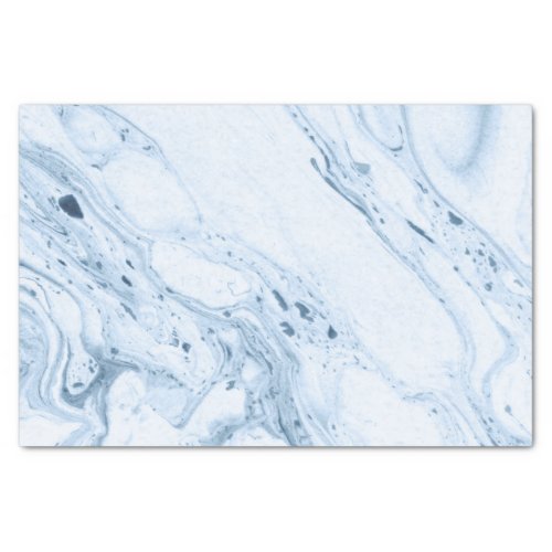 Soft Blue  White Marble Swirls Tissue Paper