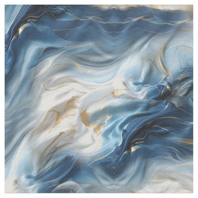 Soft Blue White Marble with Gold Fabric (Close Up)