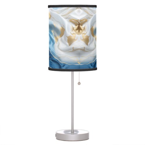 Soft Blue White Marble with Gold Table Lamp