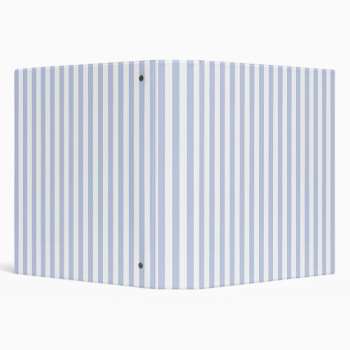 Soft Blue White Vertical Stripe Pattern Art 3 Ring Binder