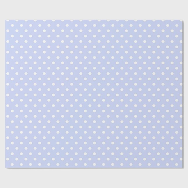 Soft Blue with White Dots Wrapping Paper (Flat)