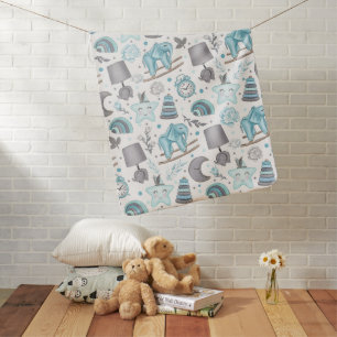Soft Blues and Greys Baby Blanket