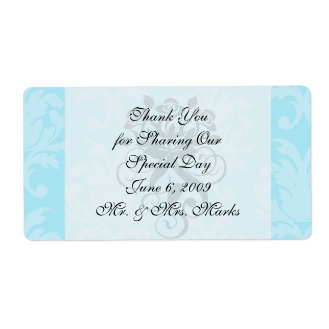 soft blues lovely damask label (Front)