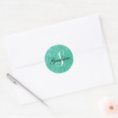 Soft Blur Monogram Sparkle Classic Round Sticker (Envelope)
