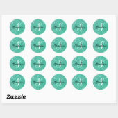 Soft Blur Monogram Sparkle Classic Round Sticker (Sheet)
