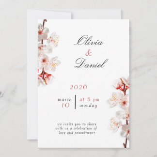 Soft Blush Blossom Wedding Invitation