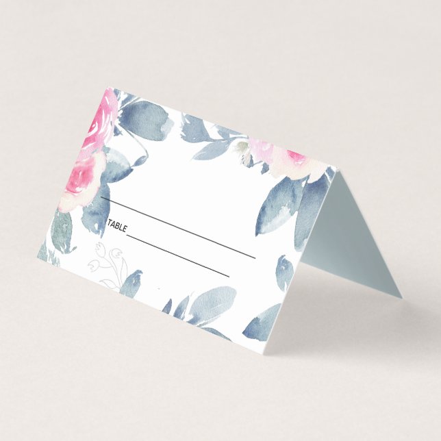 SOFT BLUSH BLUE FLORAL 25TH ANY YEAR ANNIVERSARY (Front)