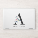 SOFT BLUSH BLUE FLORAL ALPHABETS NAME LETTER A HP LAPTOP SKIN<br><div class="desc">If you need any further customisation please feel free to message me on yellowfebstudio@gmail.com.</div>
