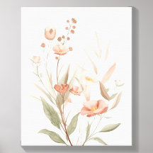 Soft Blush Botanical Floral Wall Art