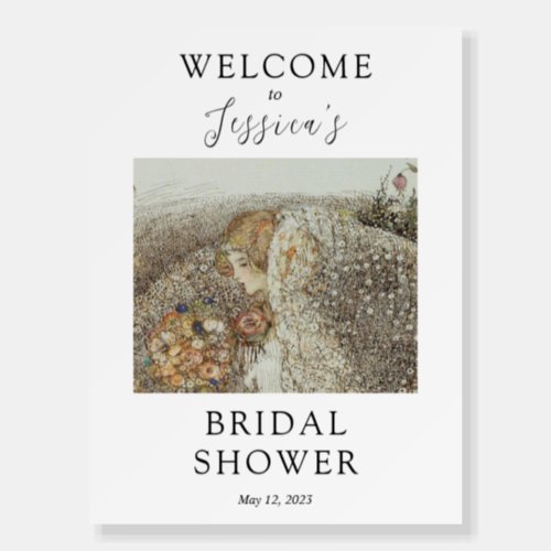 Soft Blush Bride Bridal Shower Welcome Sign