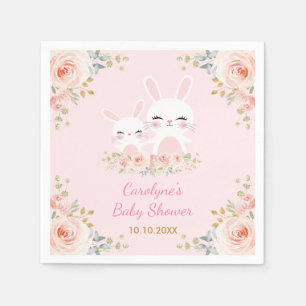 Soft Blush Bunny Rabbit Baby Shower Favors Napkins