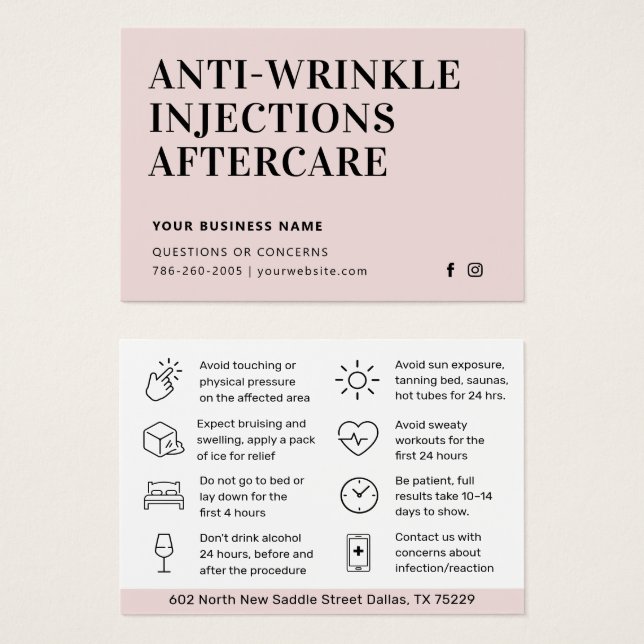 Soft Blush Classic Injection Aftercare (Front & Back)