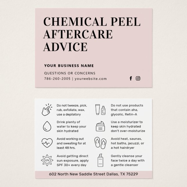 Soft Blush Classic Peel Aftercare Advice (Front & Back)