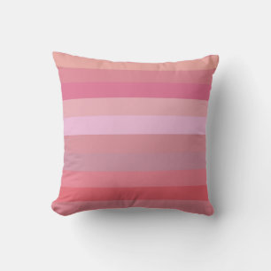 Soft Blush & Coral Horizontal Stripes  Throw Pillow