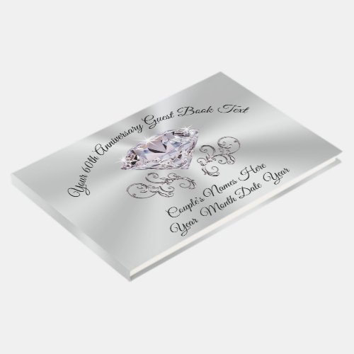 Soft Blush Diamond Wedding Anniversary Guest Book