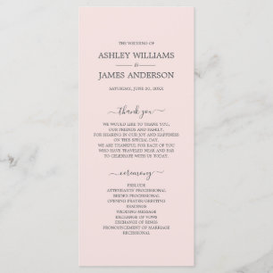 Soft Blush Elegant Script Wedding Program