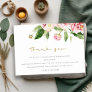Soft Blush Floral Peony Watercolor Bridal Shower Thank You Card
