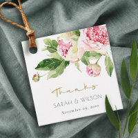 SOFT BLUSH FLORAL PEONY WATERCOLOR WEDDING THANKS