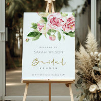 Soft Blush Floral Watercolor Bridal Shower Welcome