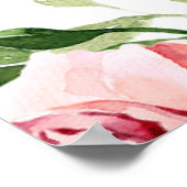Soft Blush Floral Watercolor Bridal Shower Welcome Poster (Corner)
