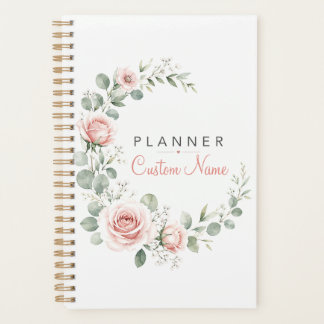 Soft Blush Floral Watercolor Personalized Academic Planner