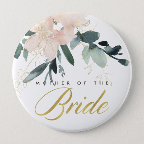 SOFT BLUSH GOLD FLORAL WATERCOLOR MOTHER OF BRIDE BUTTON