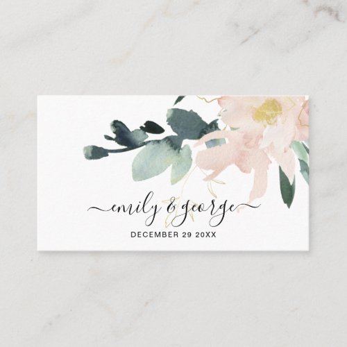 SOFT BLUSH GOLD FLORAL WATERCOLOR WEDDING WEBSITE BUSINESS CARD