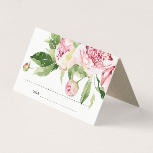SOFT BLUSH GREEN PEONY FLORAL WEDDING PLACE CARDS