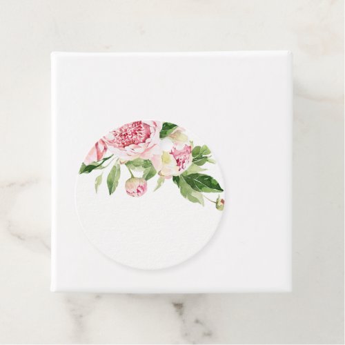 Soft Blush Green Peony Watercolor Floral Blank  Favor Tags