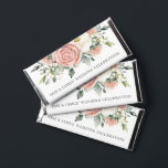 Soft Blush Ivory White Roses Floral Wedding Bridal Hershey Bar Favors<br><div class="desc">Matching items available at our Zazzle store! (c) The Happy Cat Studio</div>
