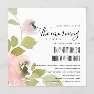 SOFT BLUSH PASTEL FLORAL THE MORNING AFTER WEDDING INVITATION