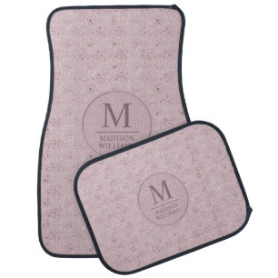 Soft Blush Pastel Pink Gold Polka Dot Glitter Patt Car Floor Mat