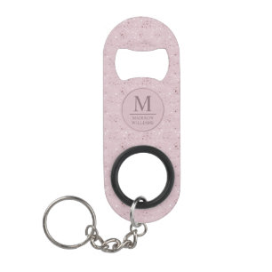 Soft Blush Pastel Pink Gold Polka Dot Glitter Patt Keychain Bottle Opener