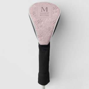 Soft Blush Pastel Pink Gold Silver Glitter Pattern Golf Head Cover