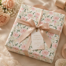 Soft Blush Peony & Rose Watercolor Floral Pattern