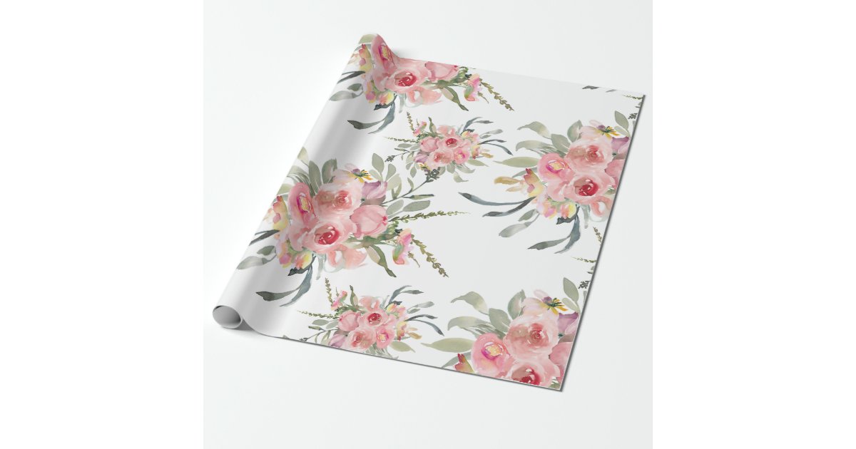  Pink Green Ivy Leaf Wrapping Paper Gift Wrap Party
