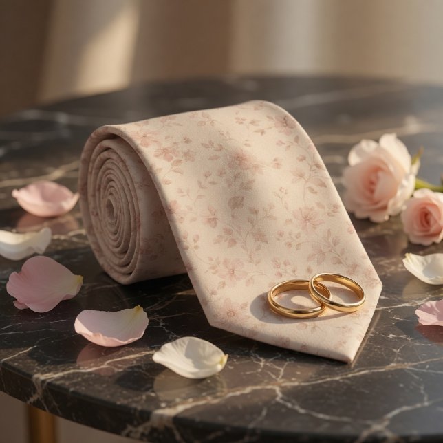 Soft Blush Pink Floral  Neck Tie (Creator Uploaded)