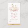Soft Blush Pink Floral Swan Princess Diaper Raffle Enclosure Card