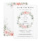 Soft Blush Pink Floral Wedding Save the Date Card